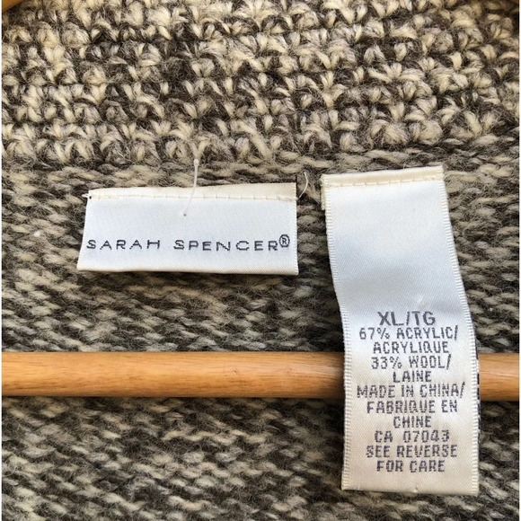 Cropped Wool mix Cardigan - Acrylic/wool mix - two-tone yarn - XL - Picture 8 of 8